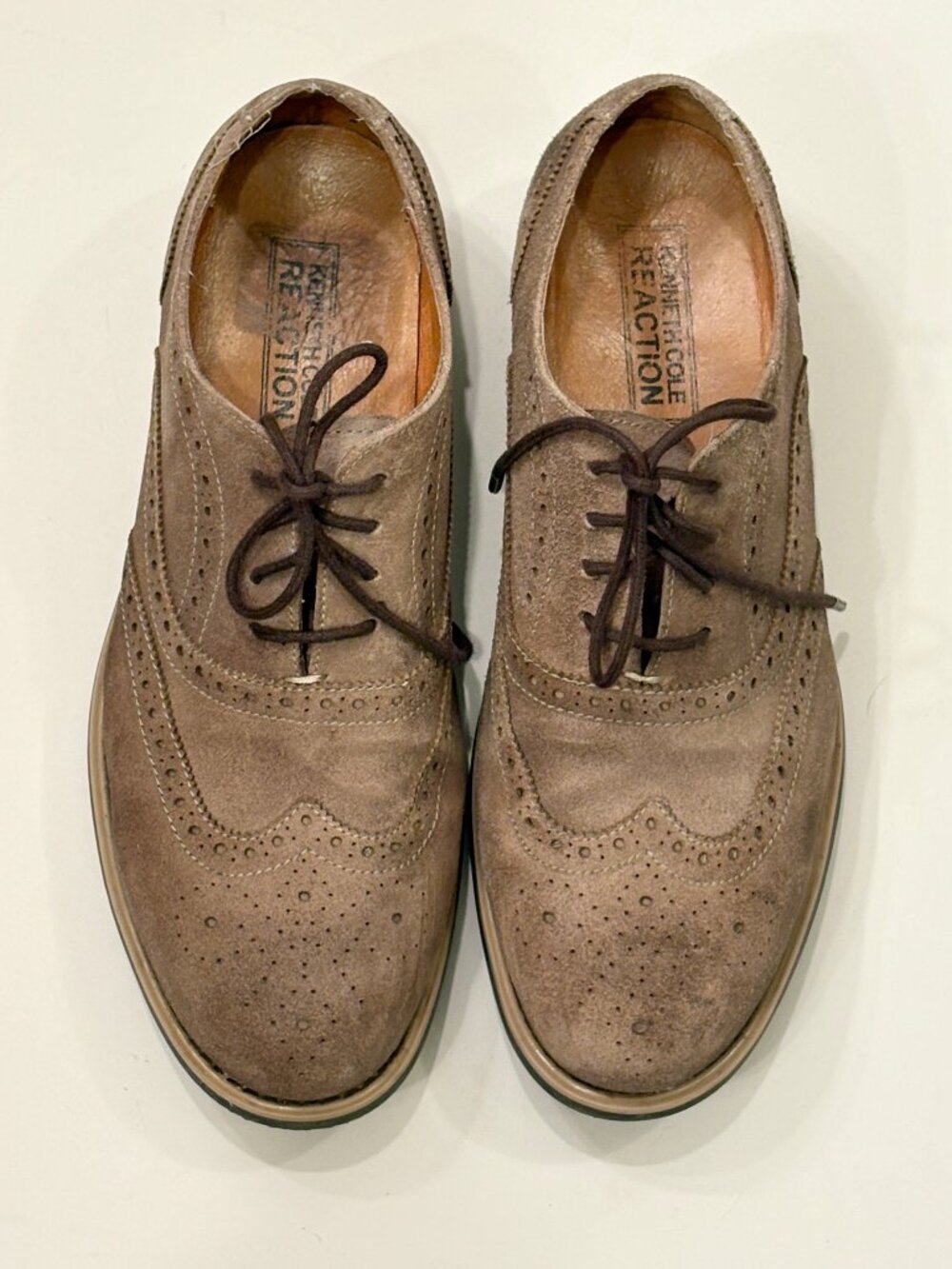 Kenneth Cole Reaction Rogue Trip suede wingtip Oxfords, 9.5 M